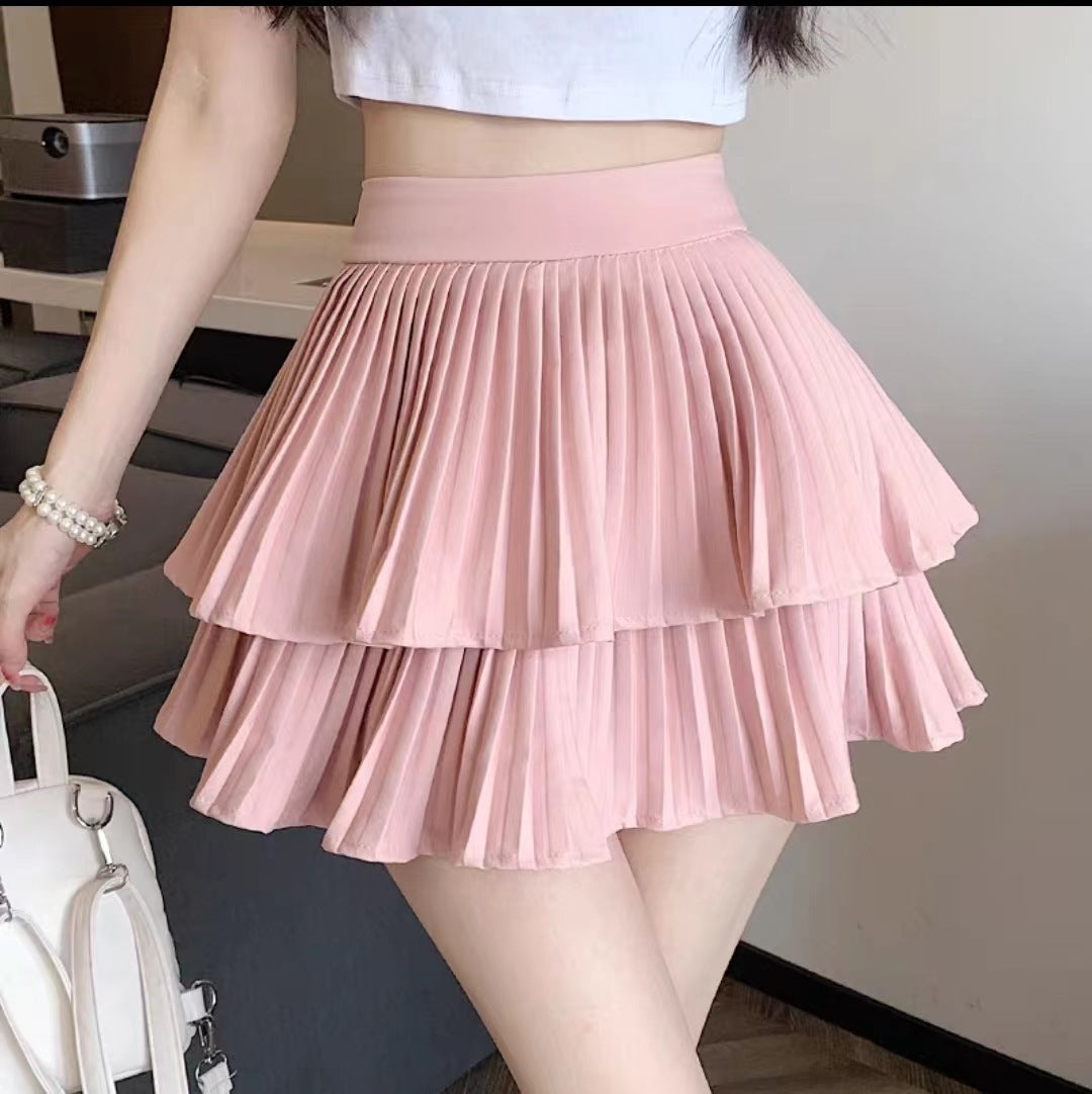 Ballet Style Pleated Tiered Skirt