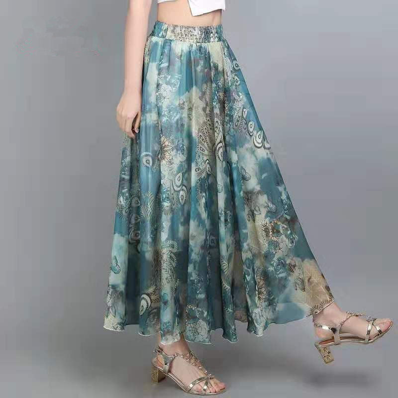 Floral midi-skirt