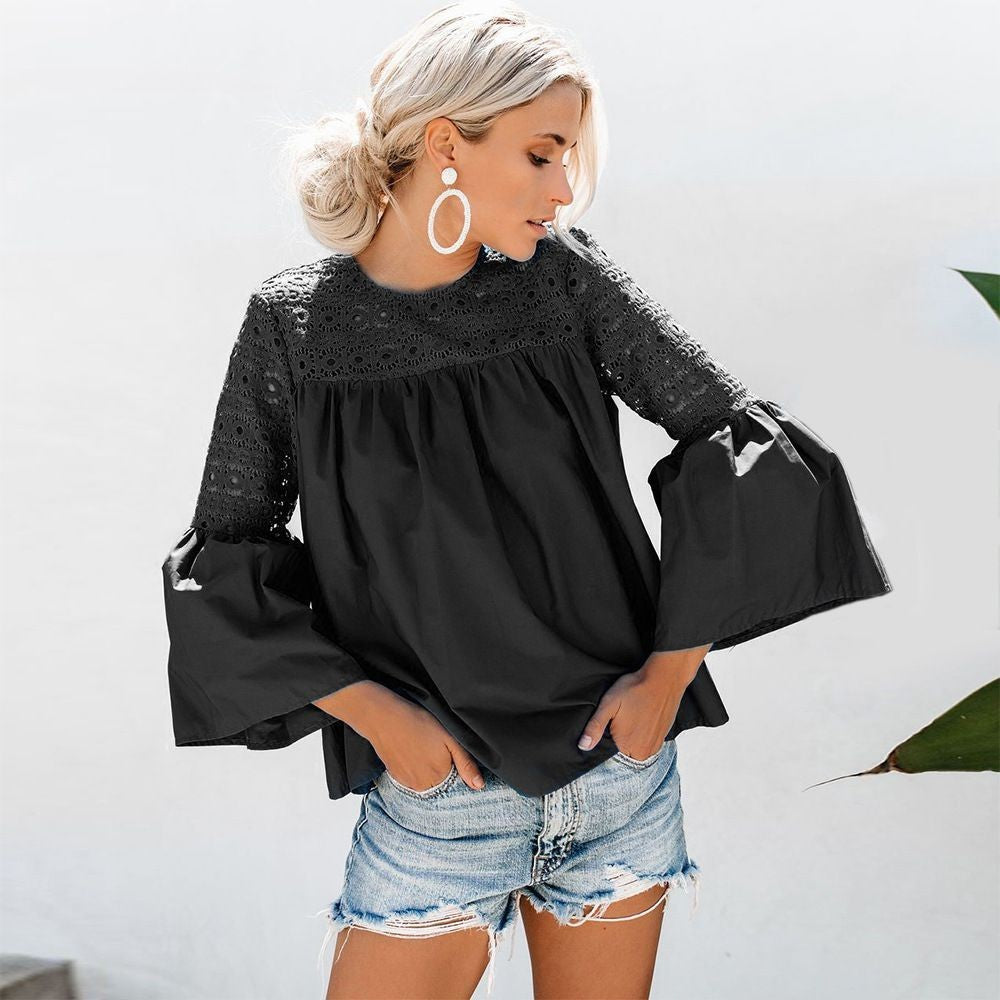 Ruffle tops V neck