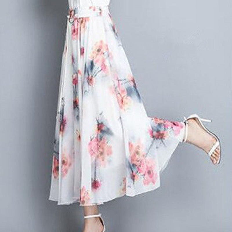 Floral midi-skirt