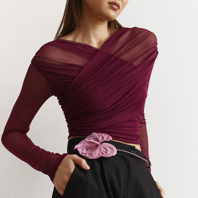 Pleated Long-sleeve