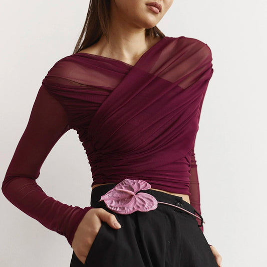 Pleated Long-sleeve