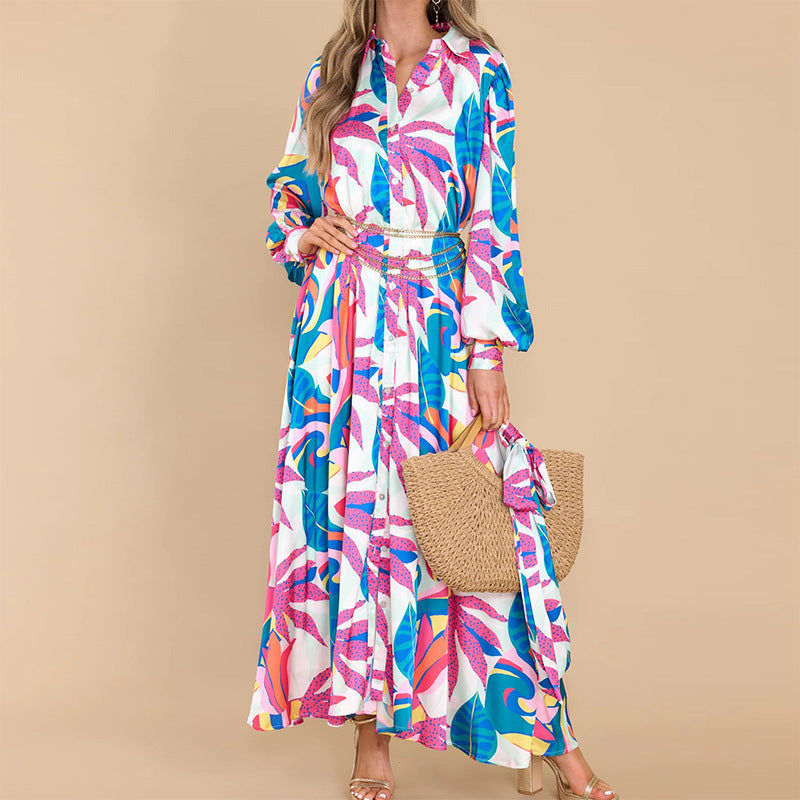 Printed Long Dress (Oversized)