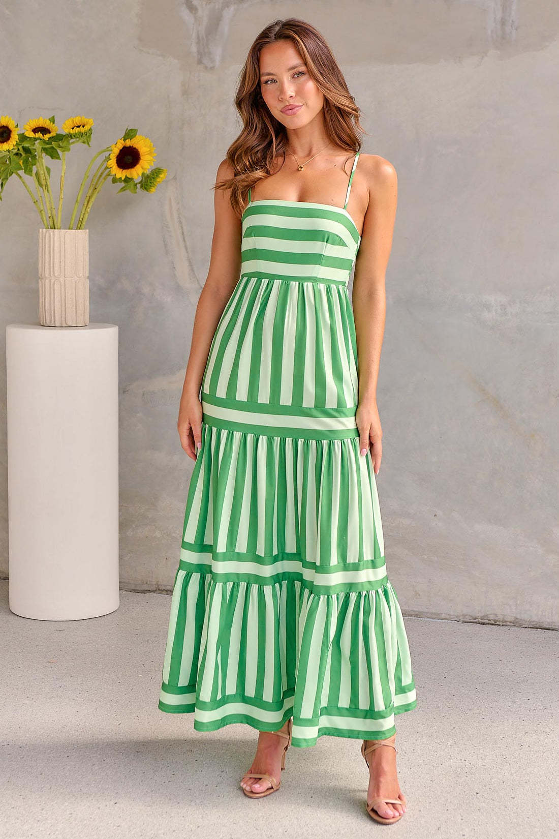 Striped Long Dress With Pockets