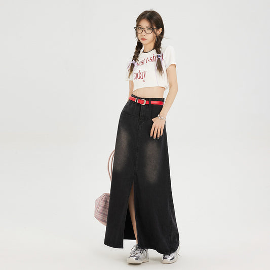 High Waist Denim Skirt