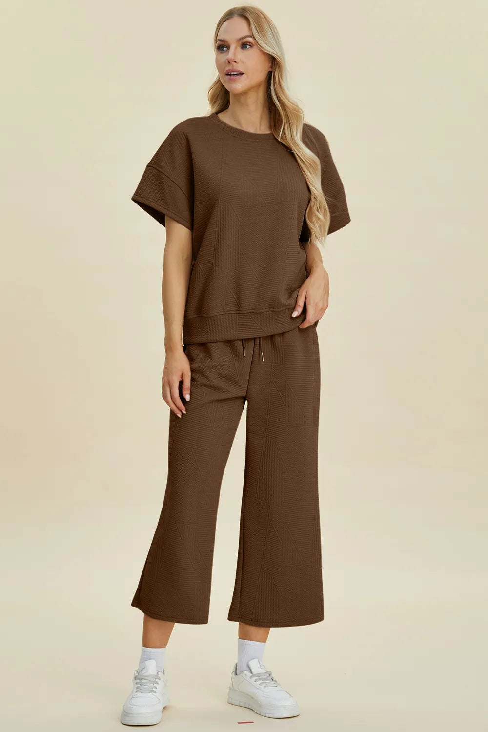 Round Neck Top And Pants Set