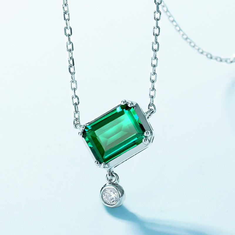 Cultivation Emerald  Sterling Silver Necklace