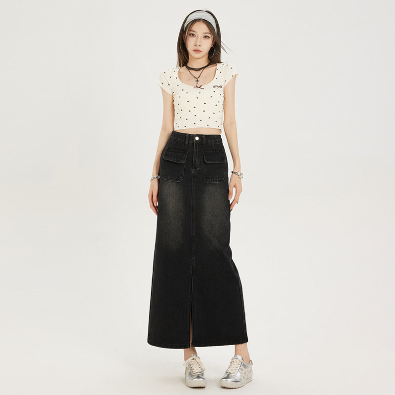 High Waist Denim Skirt