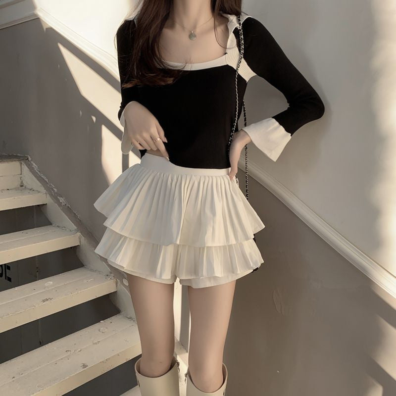 Ballet Style Pleated Tiered Skirt