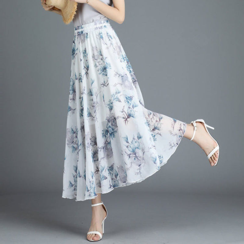 Floral midi-skirt