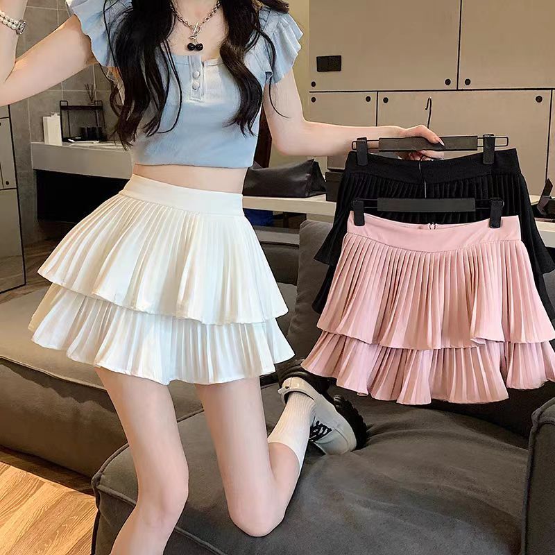 Ballet Style Pleated Tiered Skirt