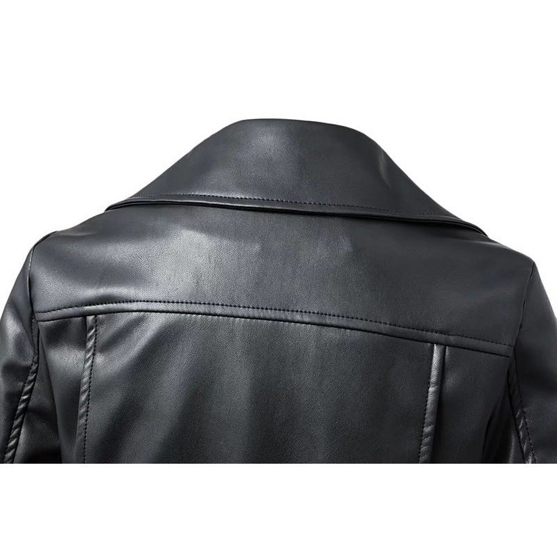 High Waist Motorcycle Leather Jacket