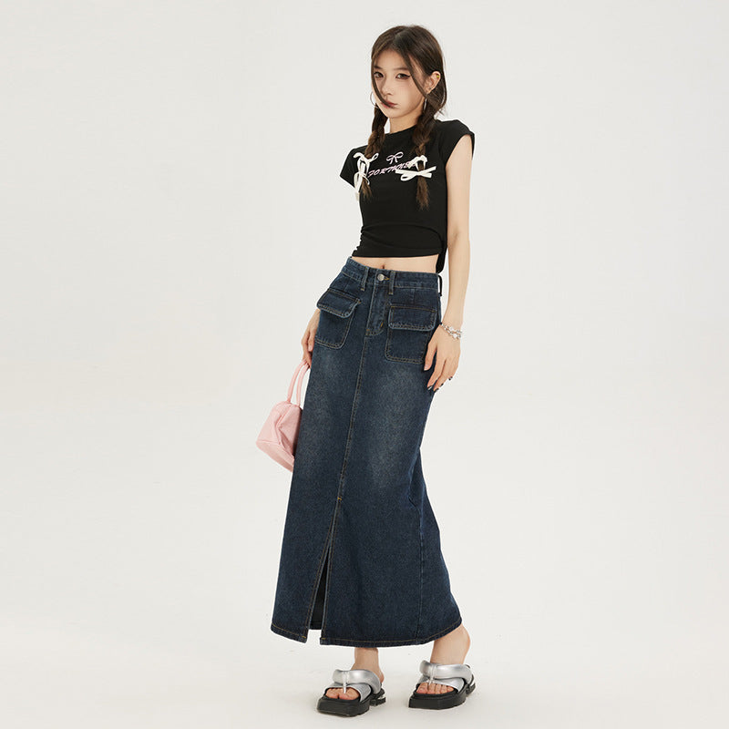 High Waist Denim Skirt