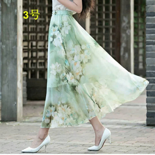 Floral midi-skirt