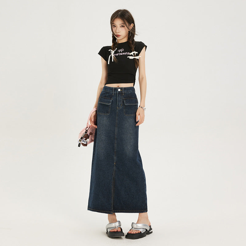 High Waist Denim Skirt