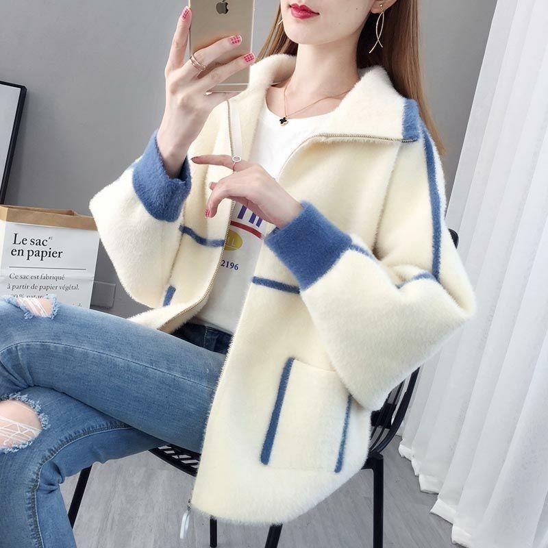 Zipper Wool Cardigan Coat