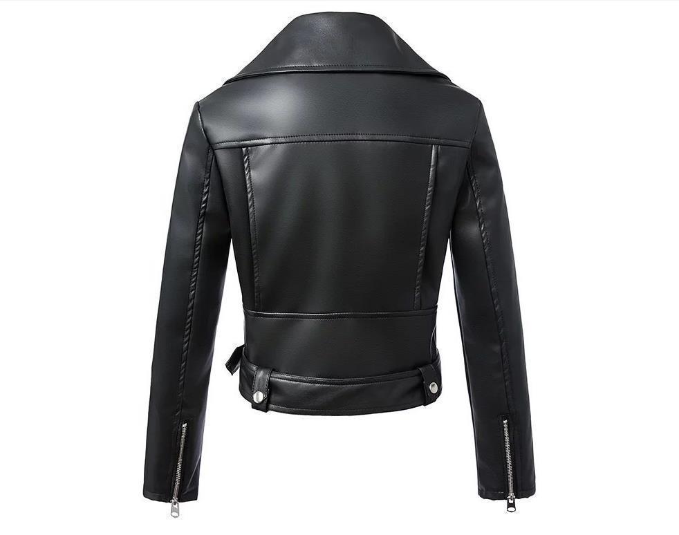 High Waist Motorcycle Leather Jacket