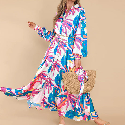 Printed Long Dress (Oversized)