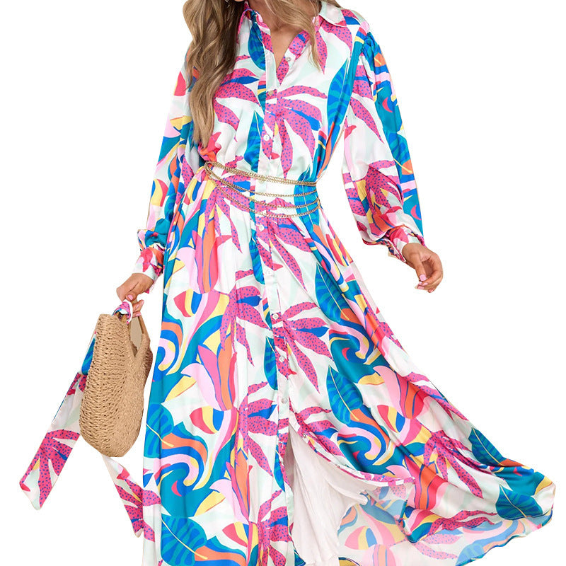 Printed Long Dress (Oversized)