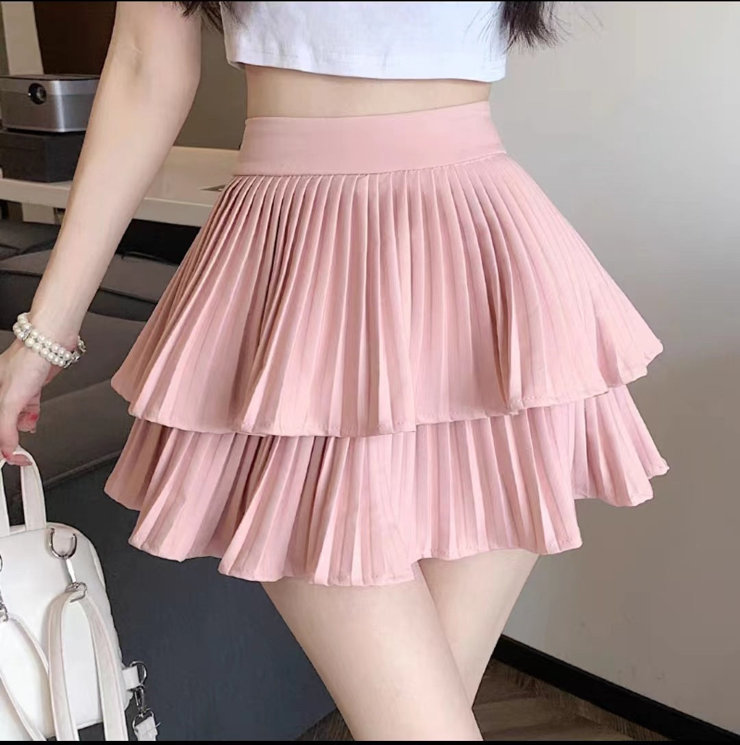 Ballet Style Pleated Tiered Skirt