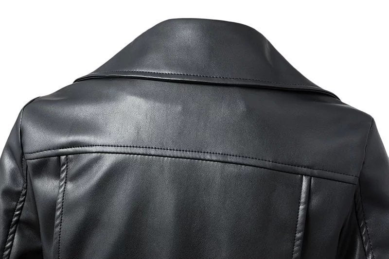 High Waist Motorcycle Leather Jacket