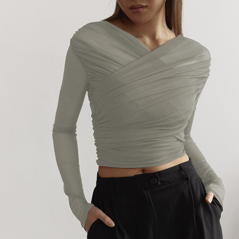 Pleated Long-sleeve