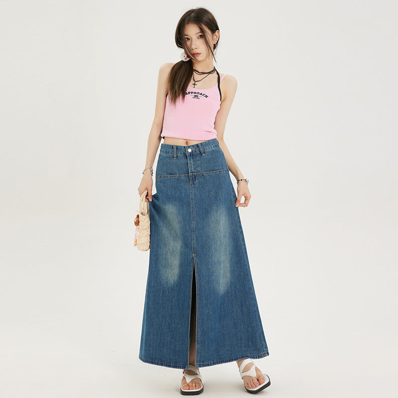 High Waist Denim Skirt