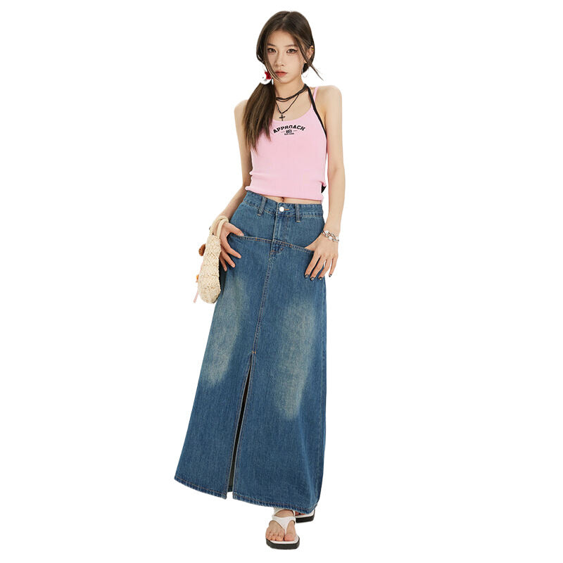 High Waist Denim Skirt